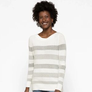 EUC Market & Spruce Waffle Knit Sweater | White/Gray | Size small